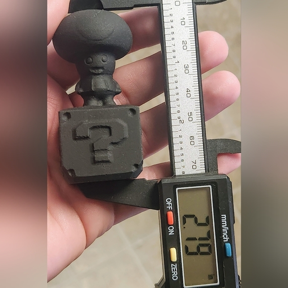 Super Mario Toad On Block Black Obsidian Crystal Stone Carving. Mushroom - Picture 6 of 6